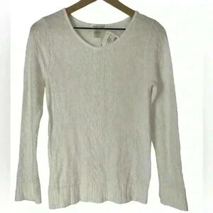 NWT Style &‎ Rose White Cable Knit Long Tunic Sweater
